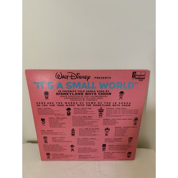 Walt Disney "It's A Small World" LP Record 1289 Disneyland Boys Choir 1965 - Picture 2 of 8